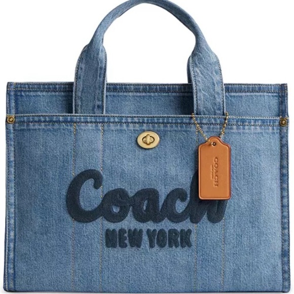 Coach Handbags - NWT Coach Blue Denim Embroidered Tote with Tag